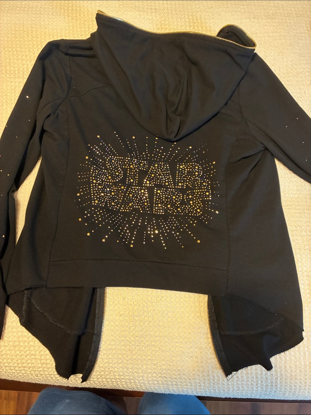Star Wars Black Hooded Jacket with Gold Stud Burst